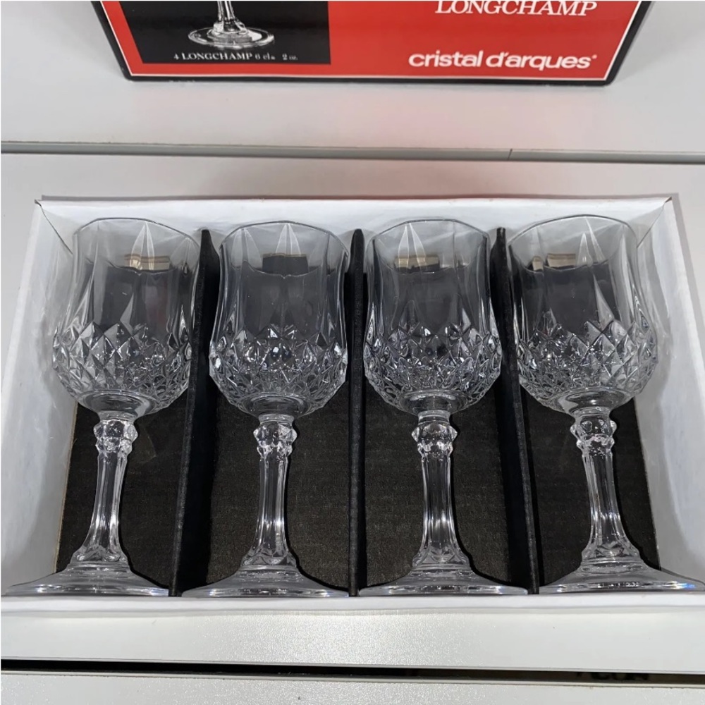 4 vtg CRISTAL D'ARQUES-DURAND LONGCHAMP APERITIF CORDIAL GLASSES - 4 5/8 2oz